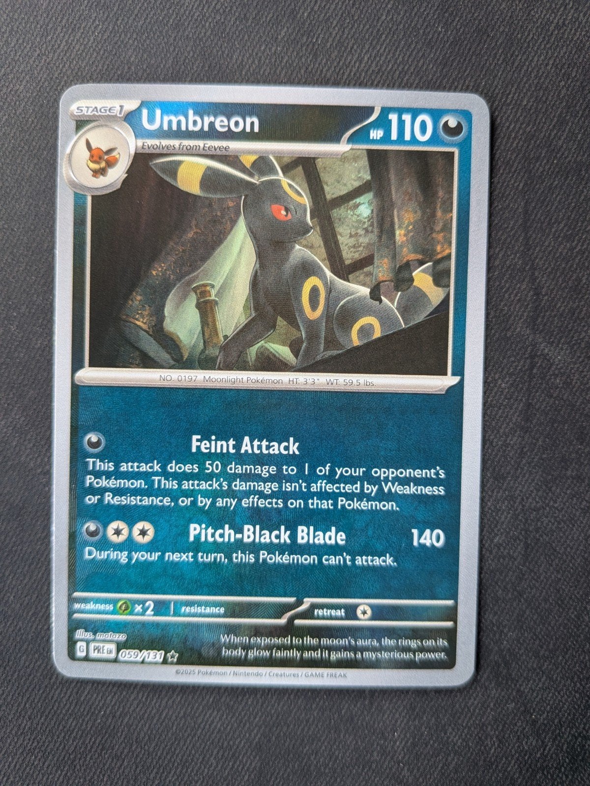 Umbreon Pokémon Kaart 059/131 - Zo goed als nieuw, Hobby en Vrije tijd, Verzamelkaartspellen | Pokémon, Ophalen of Verzenden, Zo goed als nieuw