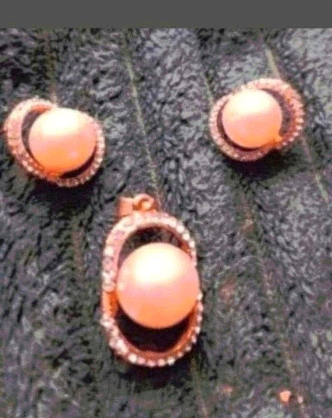 ketting èn oorbellen met parel, Verzenden, Nieuw, Goud, Met hanger