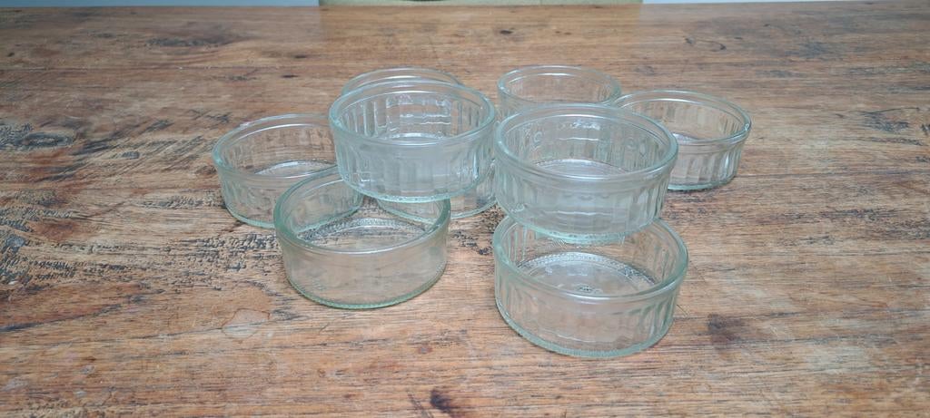 10 Crème brûlée schaaltjes glas 9 cm diameter, Ophalen of Verzenden
