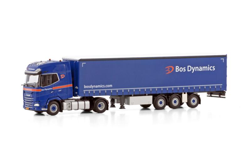 Bos Dynamics; DAF XG+ 4X2 TRIDEC CURTAINSIDE TRAILER, Hobby en Vrije tijd, Modelauto's | 1:50, Nieuw, Bus of Vrachtwagen, Wsi