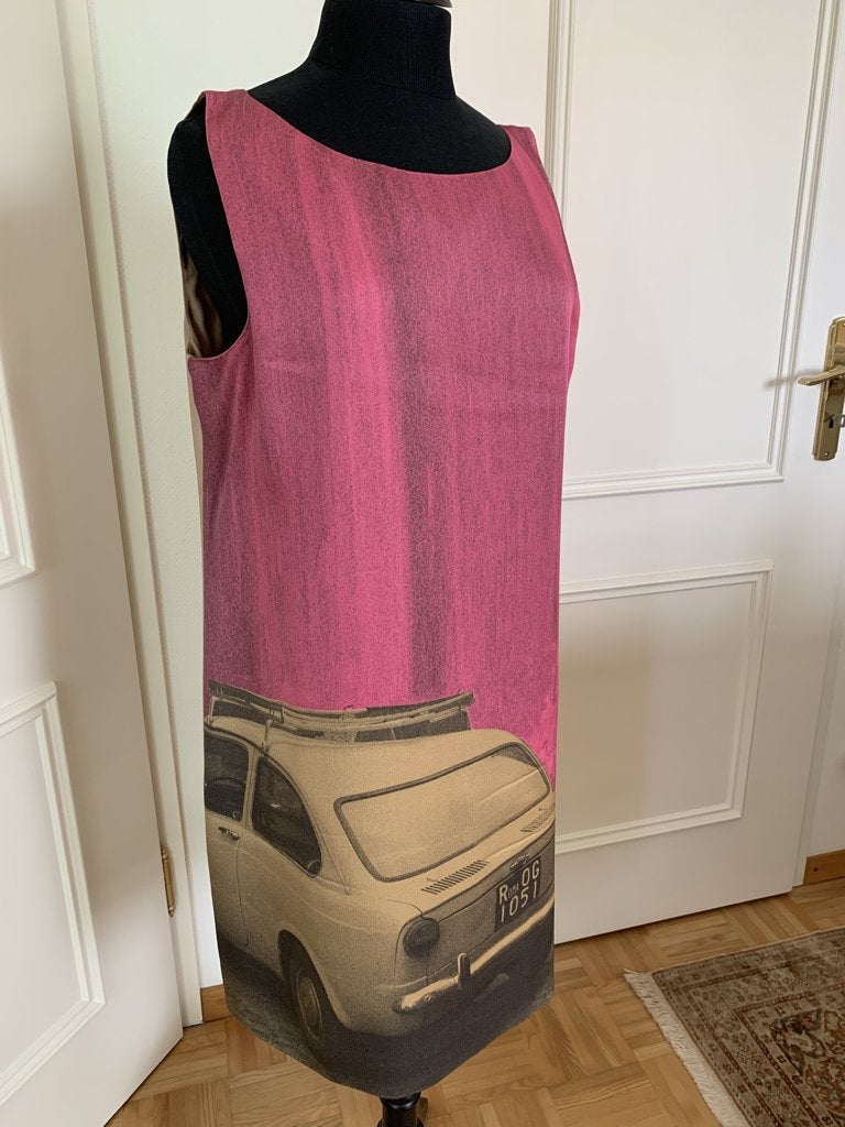 Moschino Italy aparte jurk, Fiat Mini, roze/beige, 38, nieuw, Maat 38/40 (M), Verzenden, Nieuw, Moschino