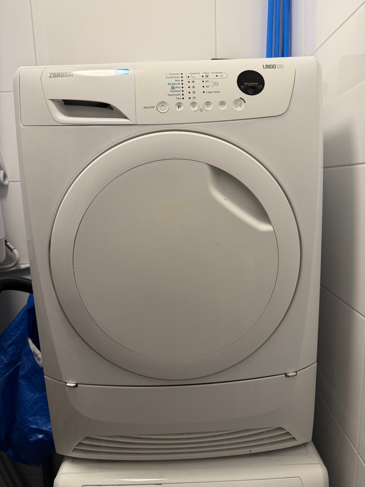 Zanussi Lindo 1000 condensdroger – defect / voor onderdelen, 6 tot 8 kg, Ophalen of Verzenden, Zo goed als nieuw, 85 tot 90 cm