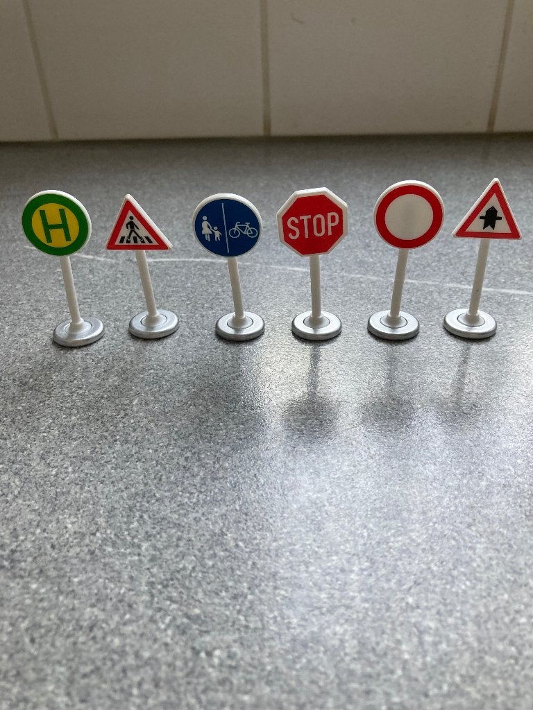 Siku 6 stevige verkeersborden  verkeersteken vintage, Ophalen of Verzenden, Zo goed als nieuw, Overige typen, SIKU