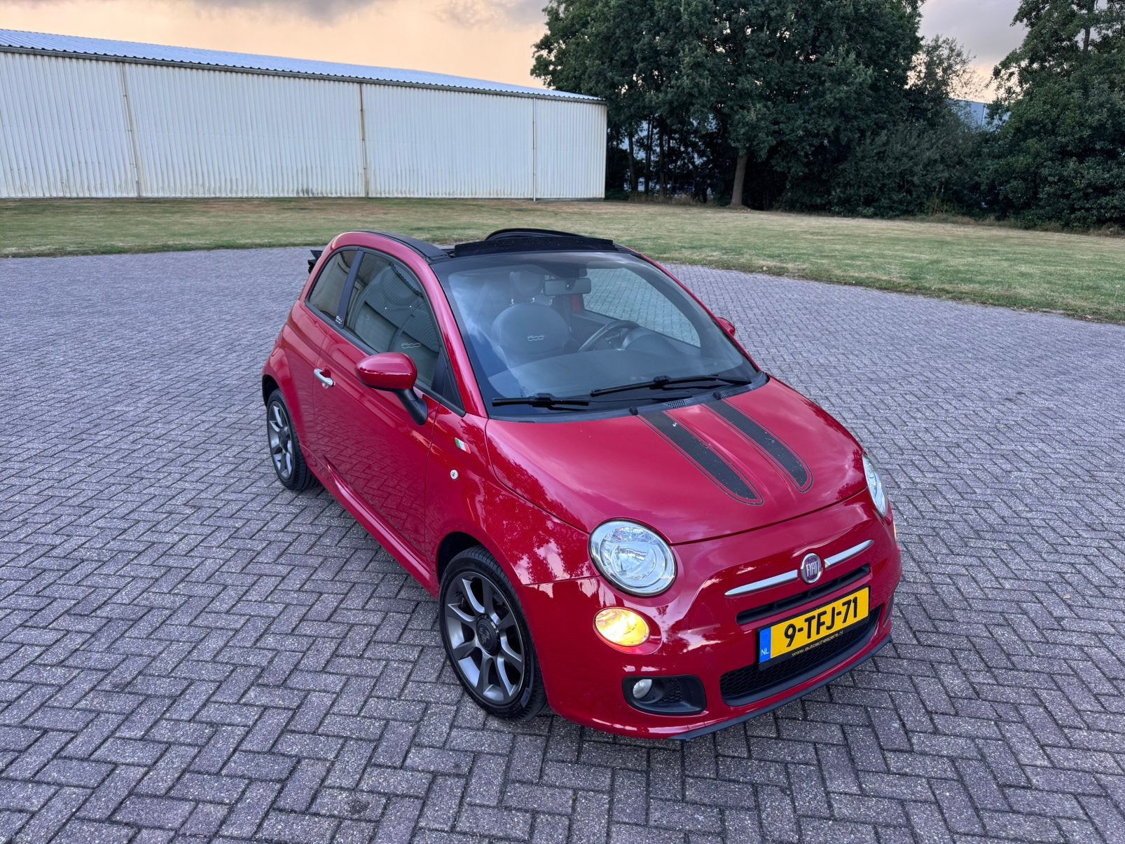 Fiat 500 0.9 Twinair 2014 Rood, Auto's, Cabriolet, Leder en Stof, Handgeschakeld, Particulier