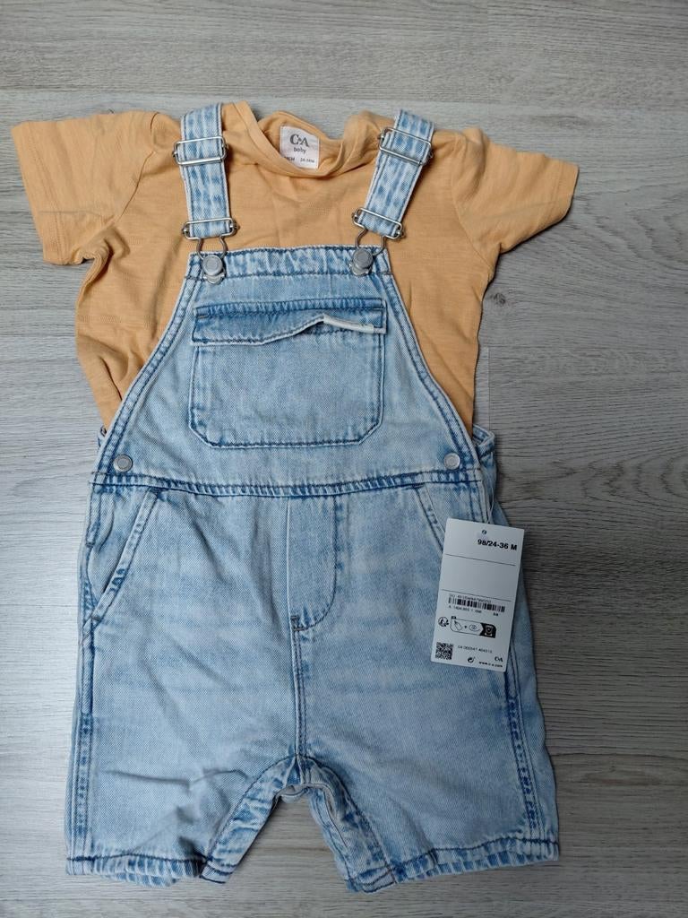 Korte tuinbroek met bijpassend t-shirt maat 98 * nieuw*, Ophalen of Verzenden, Nieuw, Meisje