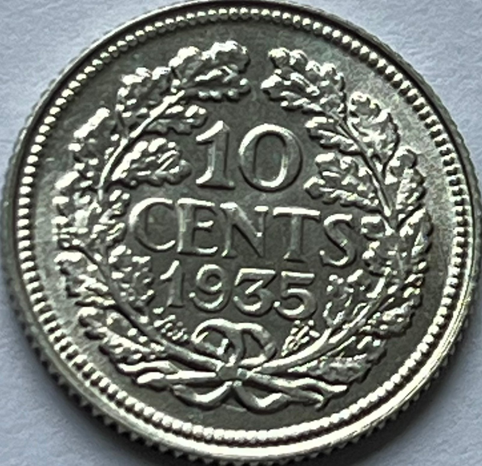 Zilveren dubbeltje 1935 topkwaliteit!, Postzegels en Munten, Munten | Nederland, Zilver, Ophalen of Verzenden, 10 cent, Koningin Wilhelmina