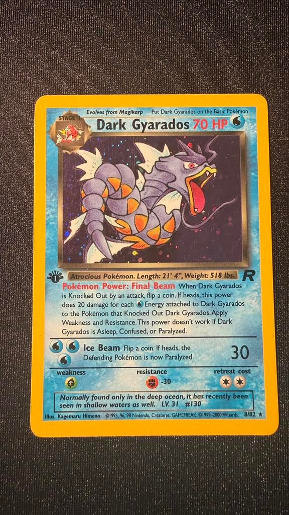 Dark gyarados holo 1st editon, Ophalen of Verzenden