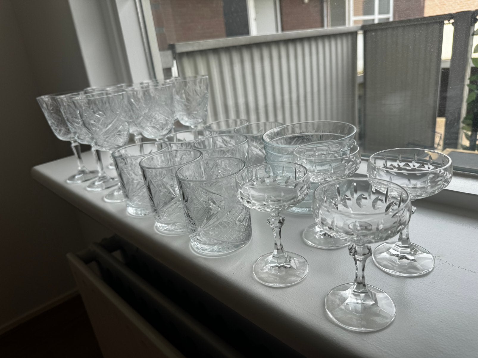 Kristal glazen set / schaaltjes, Verzamelen, Glas en Borrelglaasjes, Ophalen, Zo goed als nieuw, Overige typen