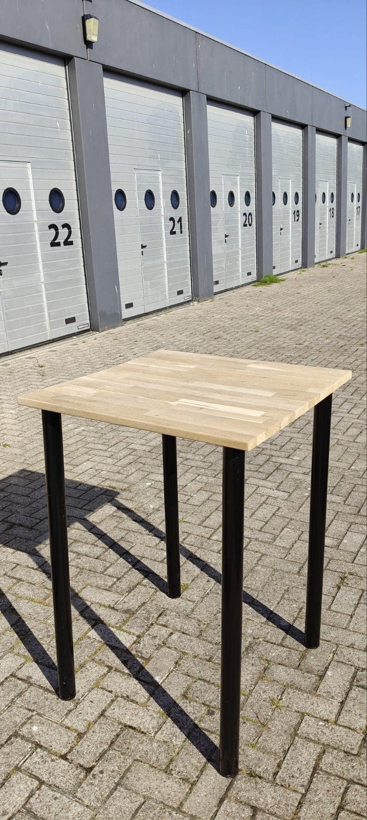 Statafel met eikenblad (80x80 cm), Ophalen