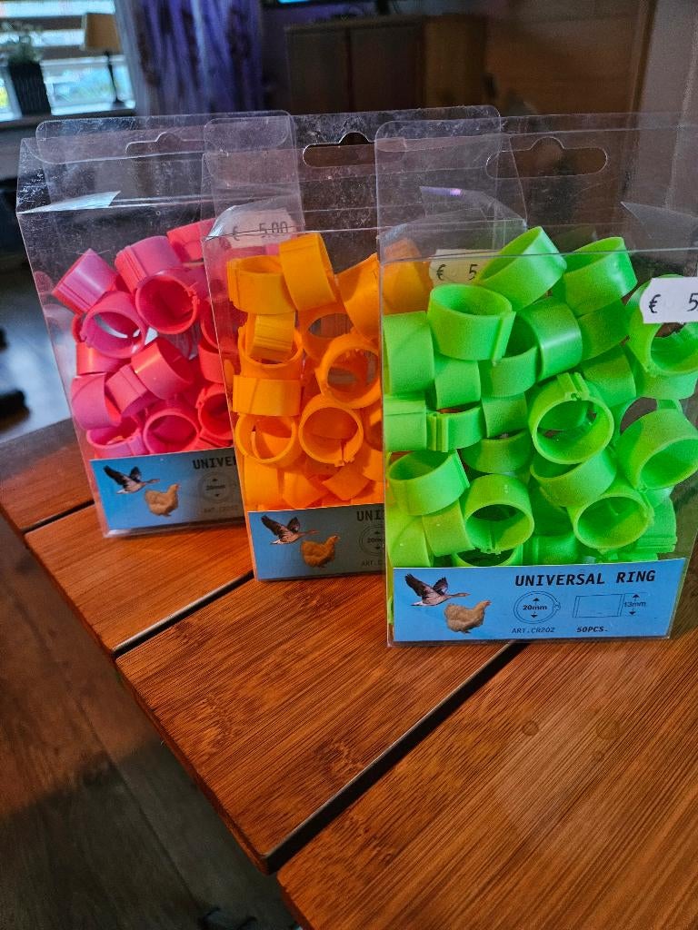 3  KLEUREN VOETRINGEN VOOR KIPPEN, Meerdere dieren, Kip