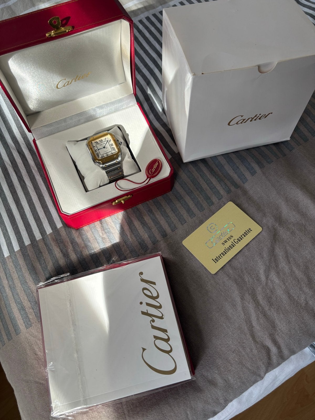 Cartier Santos de Cartier horloge - Zo goed als nieuw, Sieraden, Tassen en Uiterlijk, Ophalen of Verzenden, Zo goed als nieuw