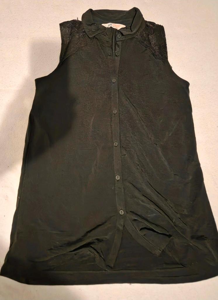 Zwarte mouwloze blouse van h&m maat 146/152, Kinderen en Baby's, Kinderkleding | Maat 146, Meisje, H&M, Overhemd of Blouse, Ophalen of Verzenden