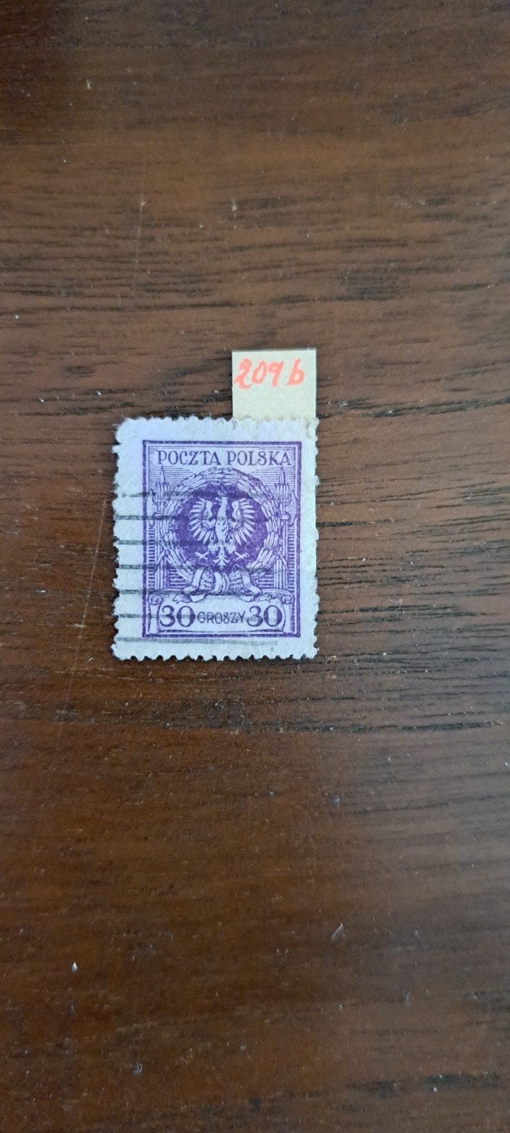 Polen zegel  209 B   uit 1924  Adelaar in Lorbeerkrans, Postzegels en Munten, Ophalen of Verzenden, Buitenland
