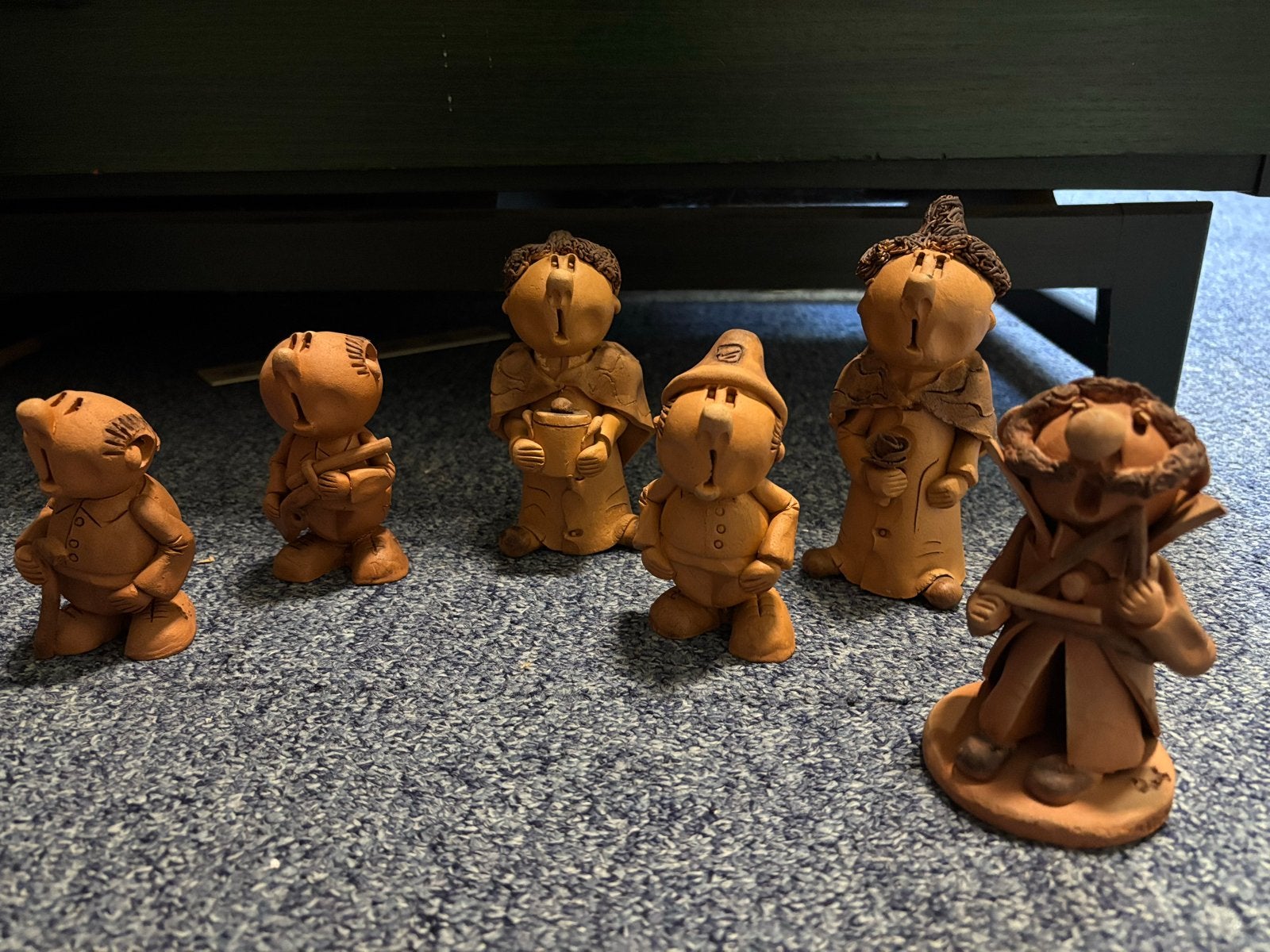 Set van 6 handgemaakte terracotta beeldjes - Made in Italy, Verzamelen, Ophalen of Verzenden, Zo goed als nieuw, Fantasy
