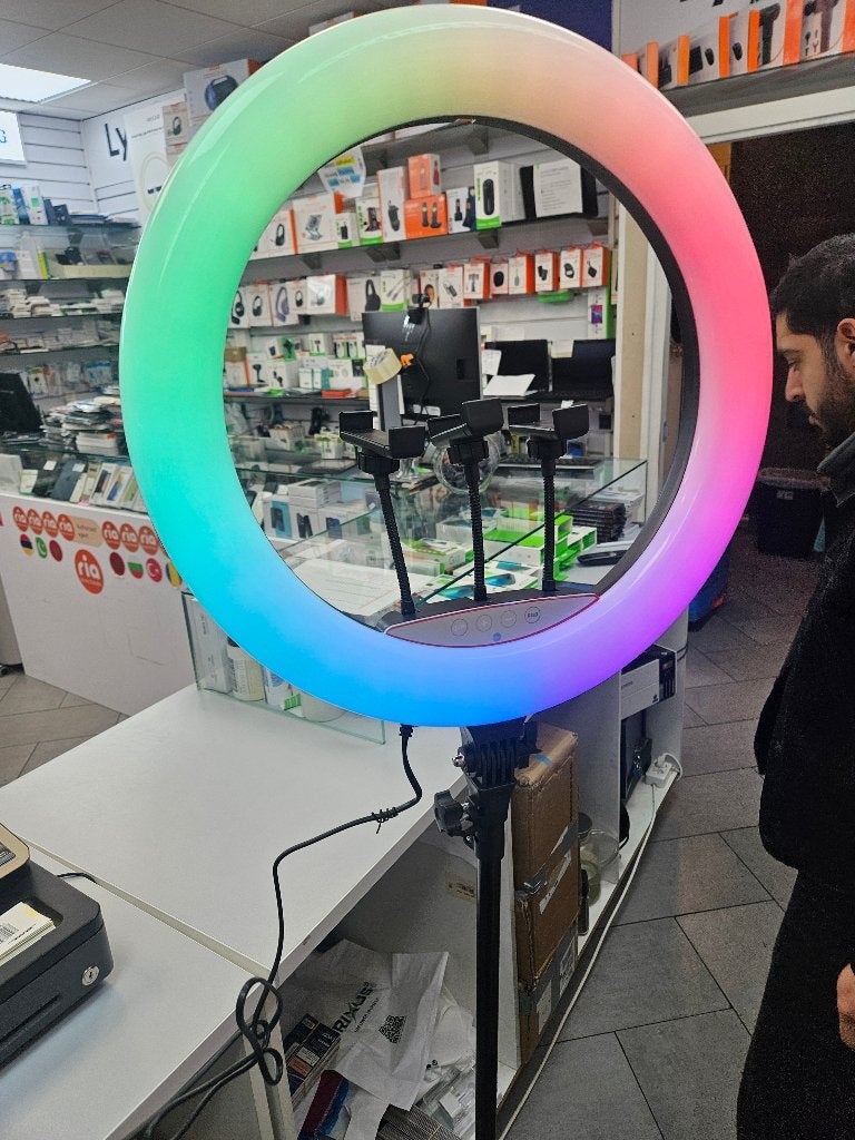 Selfie Ring Light standaard multicolor met afstandbediening, Ophalen of Verzenden, Zo goed als nieuw, Overige typen