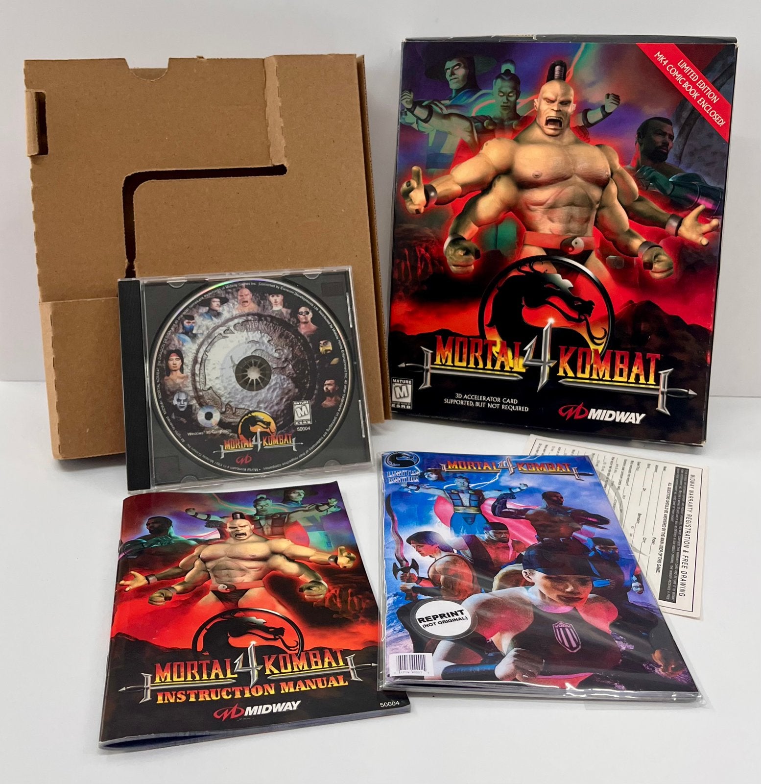 Mortal Kombat 4 Limited Edition Big Box PC met reprint comic, Vanaf 18 jaar, Vechten, 2 spelers, Ophalen of Verzenden