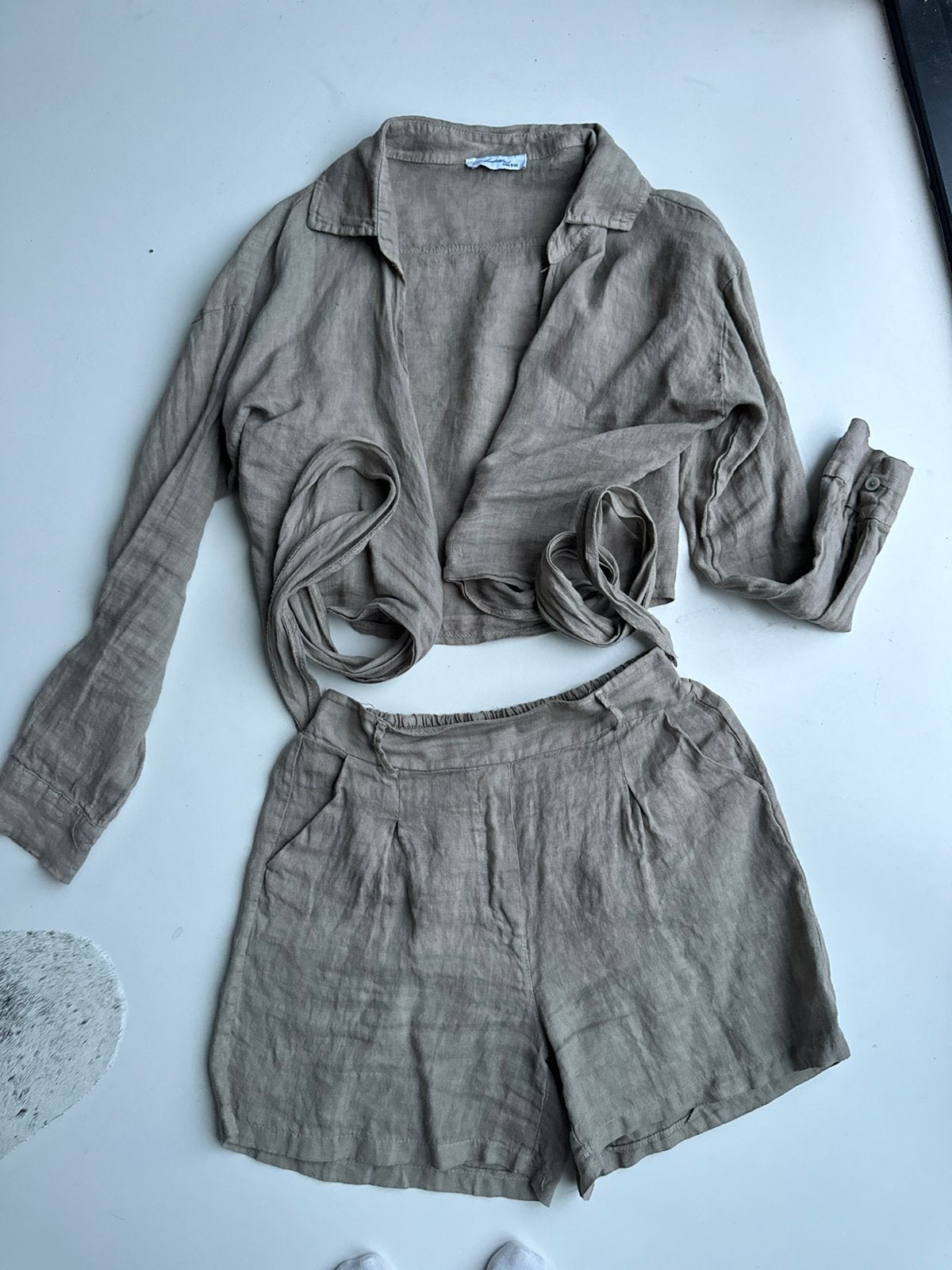 Ambika Linnen Look Co-Ord Set, Ophalen of Verzenden, Zo goed als nieuw