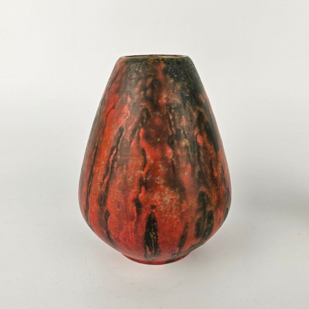 West-Duitse Fat Lava vaas door Ruscha. Rood Vulkano glazuur, Ophalen of Verzenden