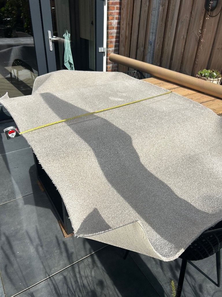 Vloerkleed (reststuk), Ophalen, 100 tot 150 cm, Beige, Rechthoekig