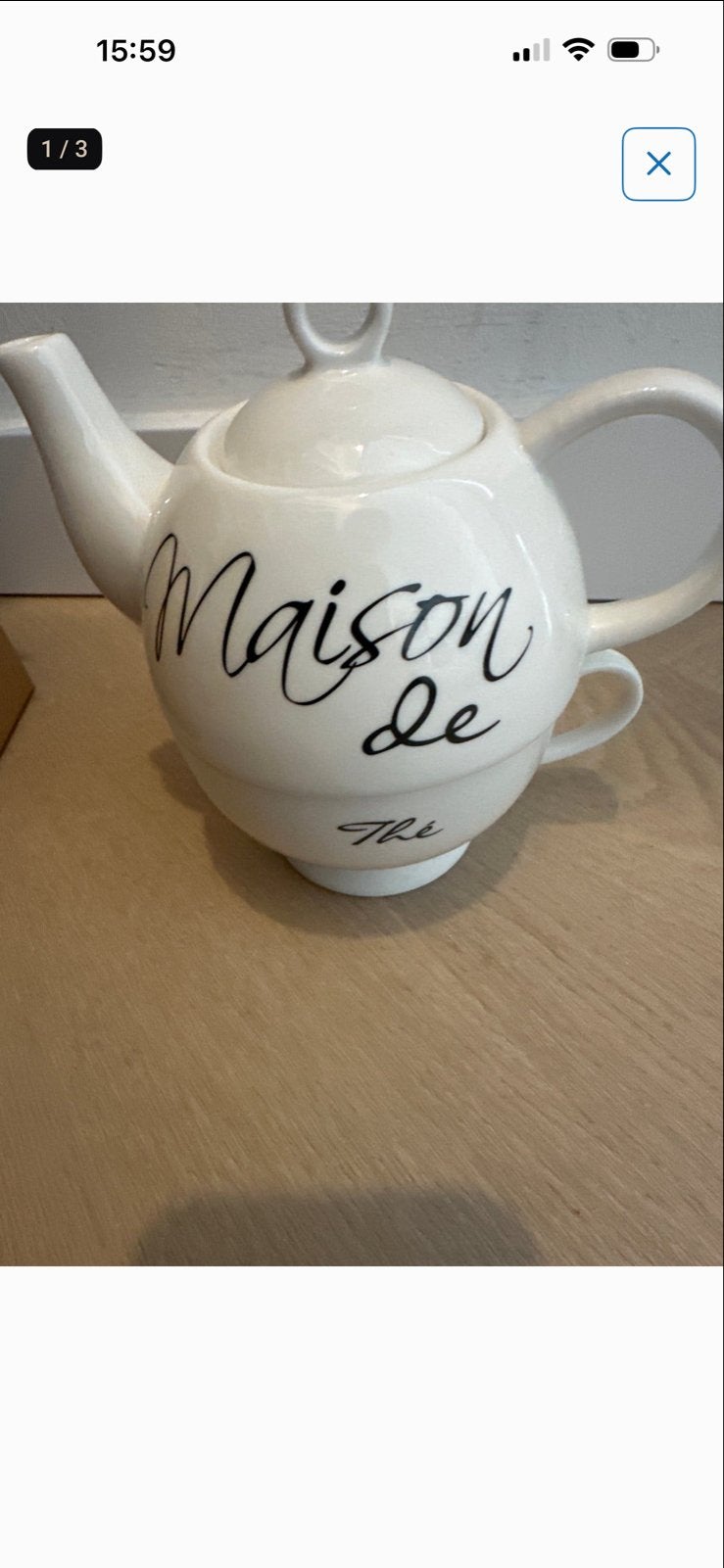 Riviera Maison Maison de Thé For One Pot Theepot, Theepot/fluitketel, Nieuw, Ophalen of Verzenden, Steen/keramiek