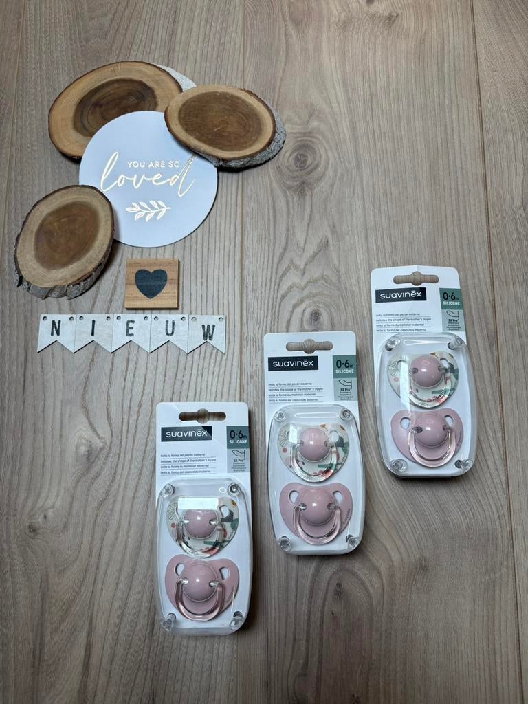 Baby meisje 3 setjes van 2 spenen suavinēx s 0-6 m, Ophalen of Verzenden, Nieuw, Overige typen