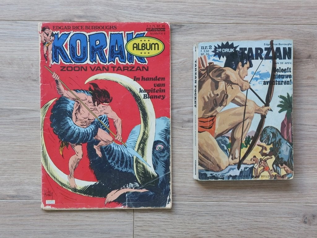2 strips: Korak zoon van Tarzan en Tarzan pocket, Meerdere comics, Ophalen of Verzenden, Gelezen, Europa