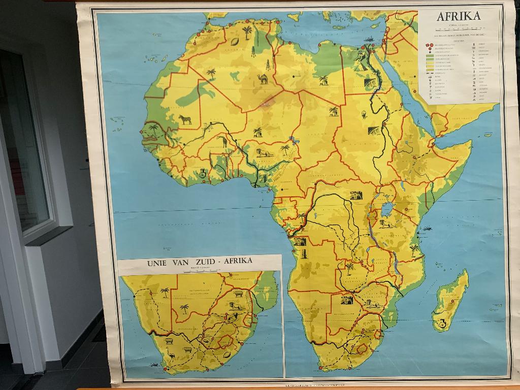 Landkaart Afrika, Boeken, Overige gebieden, Van Goor Zonen, Landkaart, 1800 tot 2000
