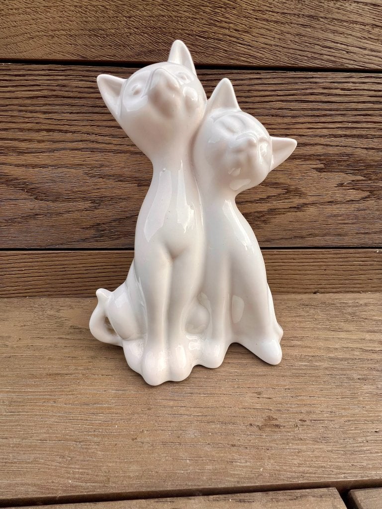 Beeldje koppel poezen retro koppeltje katten valentijn, Verzenden, Zo goed als nieuw, Dier