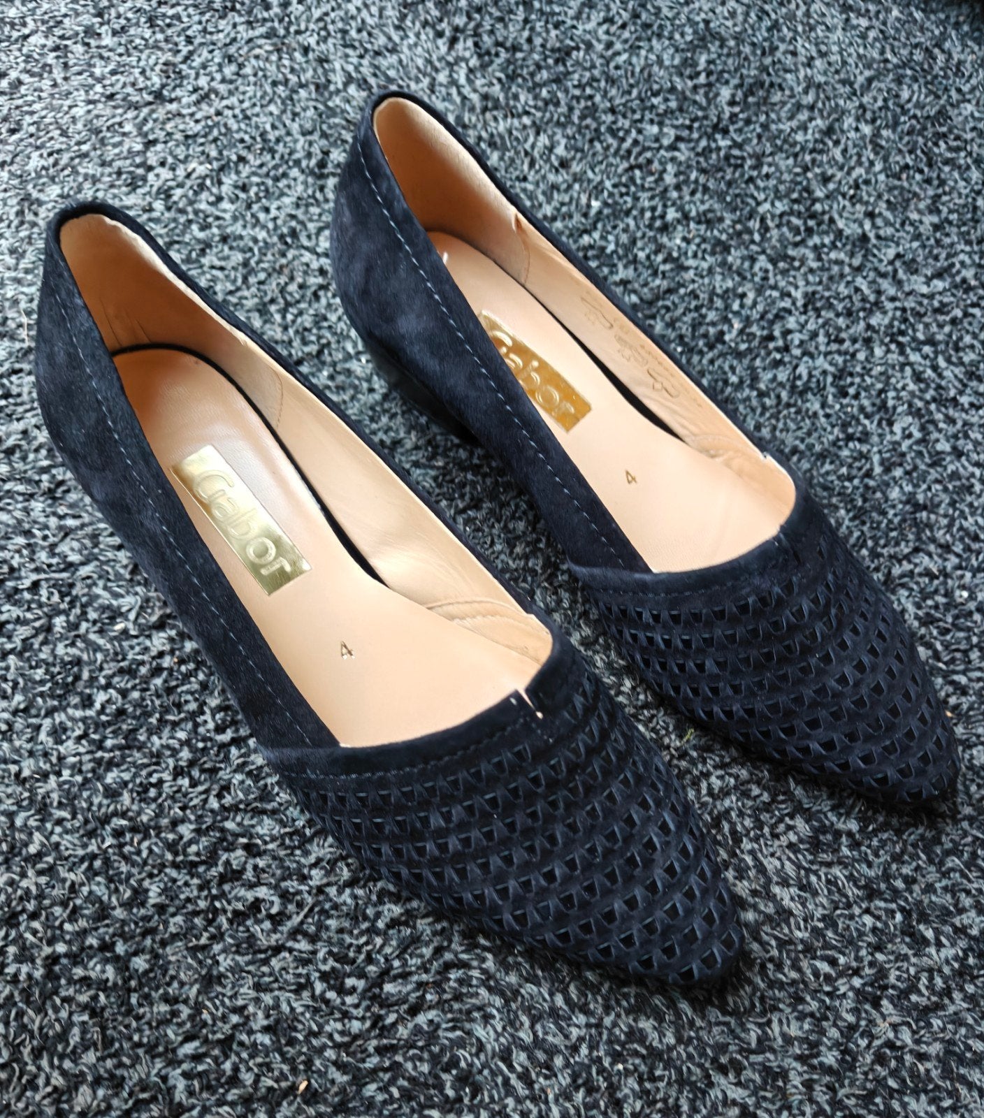 Gabor damesschoenen zwart + laag hakje, suede, maat 4, Ophalen, Schoenen met lage hakken, Zwart, Gabor