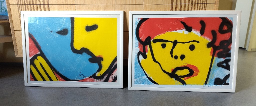 2 x Herman Brood, Ophalen, Abstract, Papier/karton, Zeefdruk