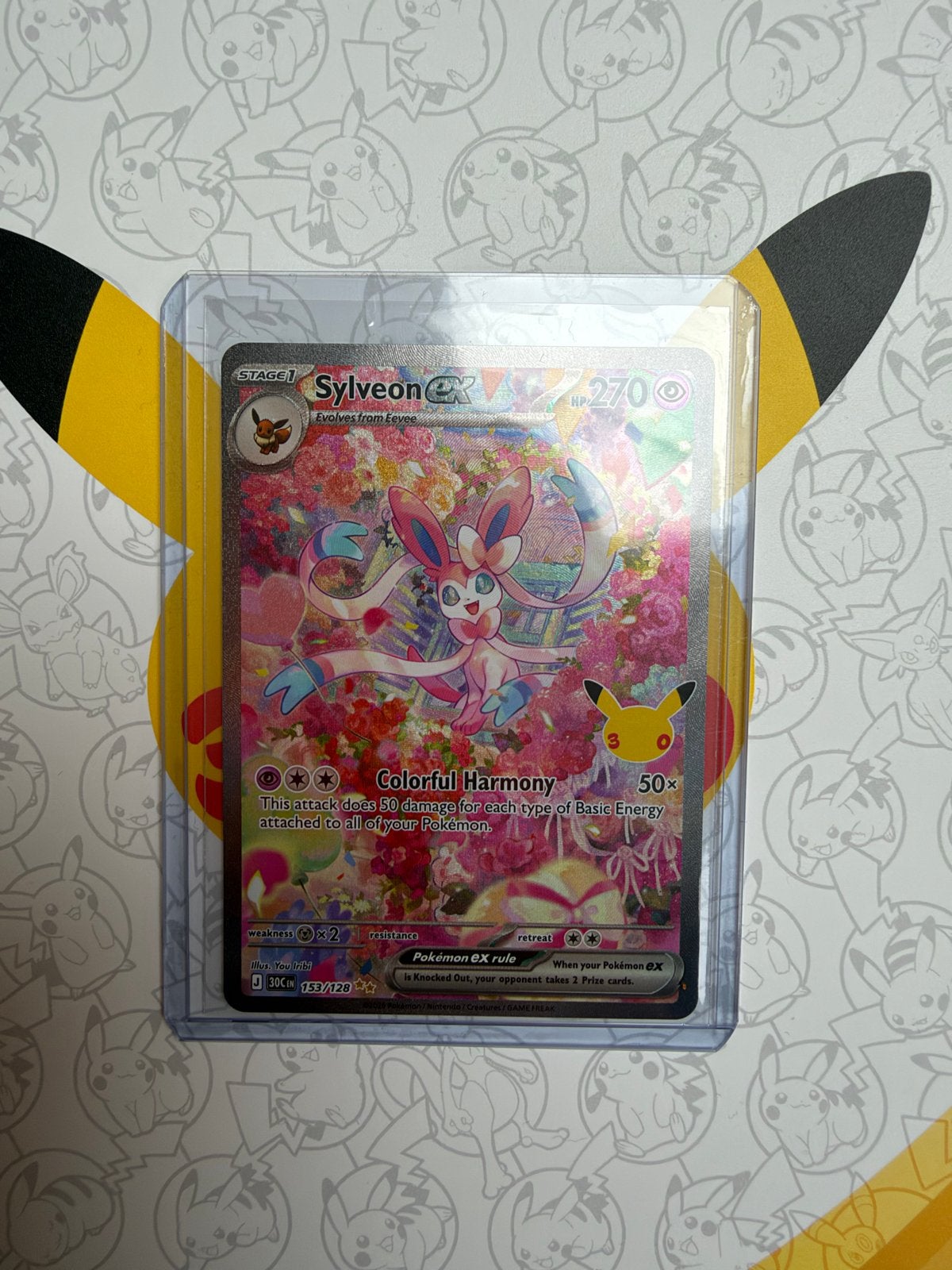 Sylveon EX 153/128 Pokémon Kaart - Full Art, Ophalen of Verzenden, Nieuw, Losse kaart, Foil