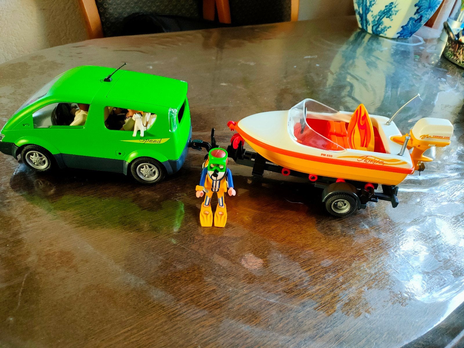Playmobil auto met boot en trailer, Ophalen of Verzenden