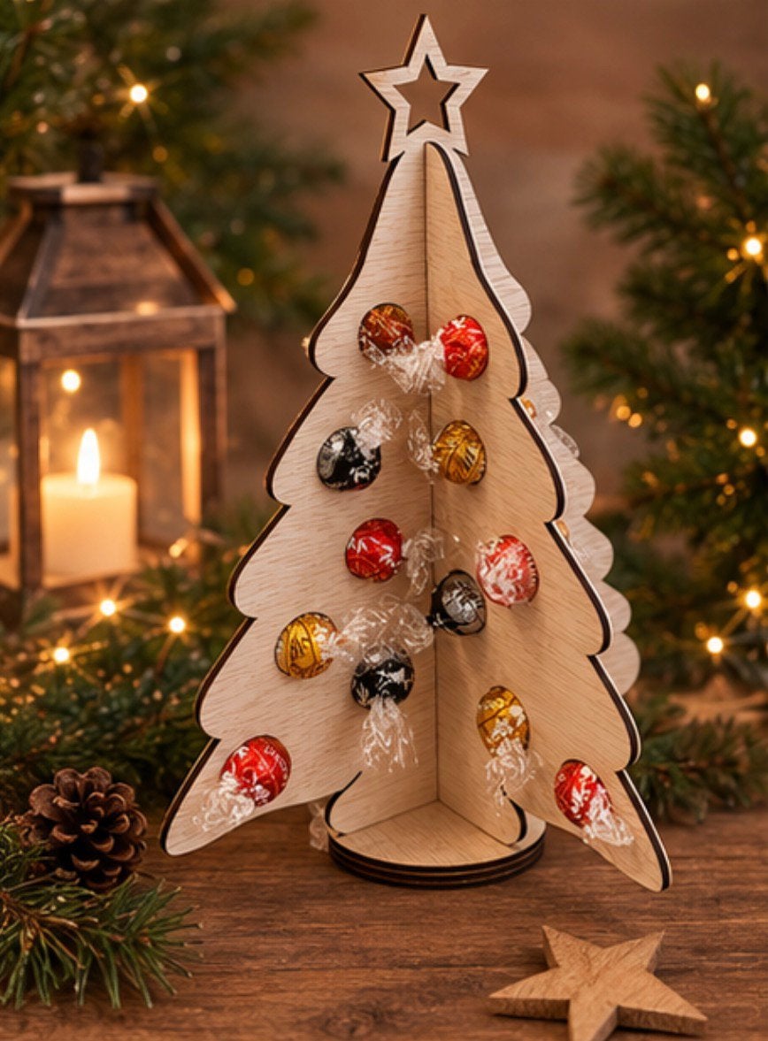 Houten adventskalender kerstboom voor Lindt chocolade, Ophalen of Verzenden, Nieuw