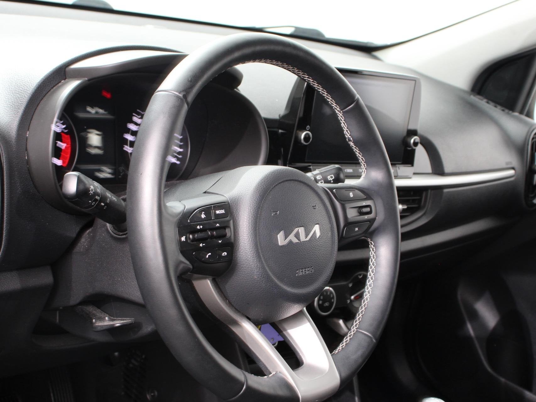 Kia Picanto 1.0 DPi DynamicLine plus Cruise control Stoelver, Auto's, Stof, Euro 6, 4 stoelen, Zwart