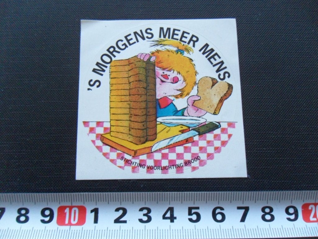 sticker brood strip 's morgens meer mens, Verzamelen, Ophalen of Verzenden, Zo goed als nieuw