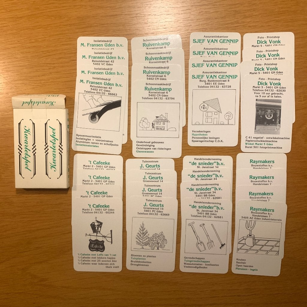Vintage kwartetspel - Lokale Bedrijven Uden