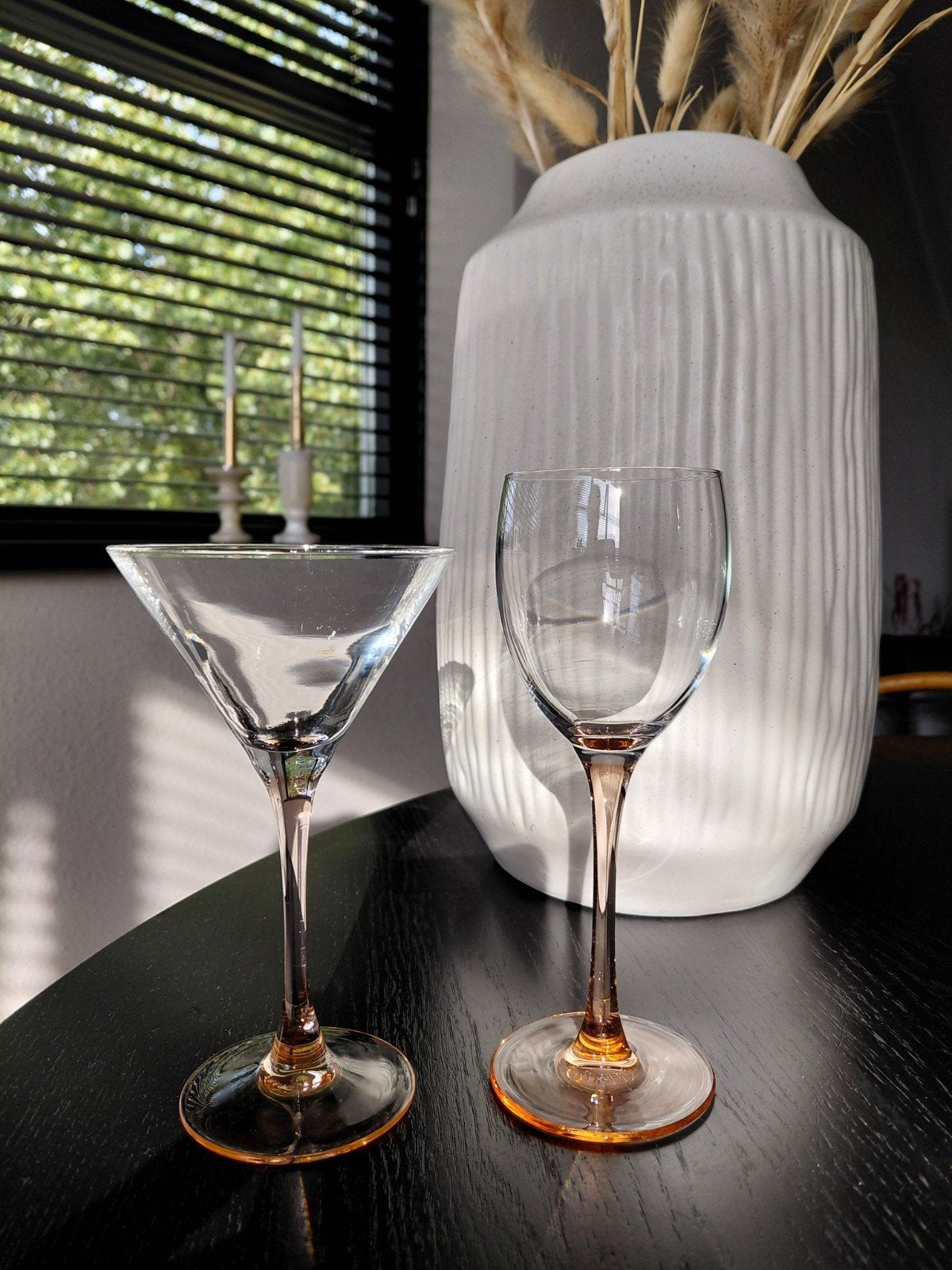 Lucardi glazen set - cocktailglas en wijnglas, Ophalen of Verzenden, Zo goed als nieuw, Glas, Glas of Glazen