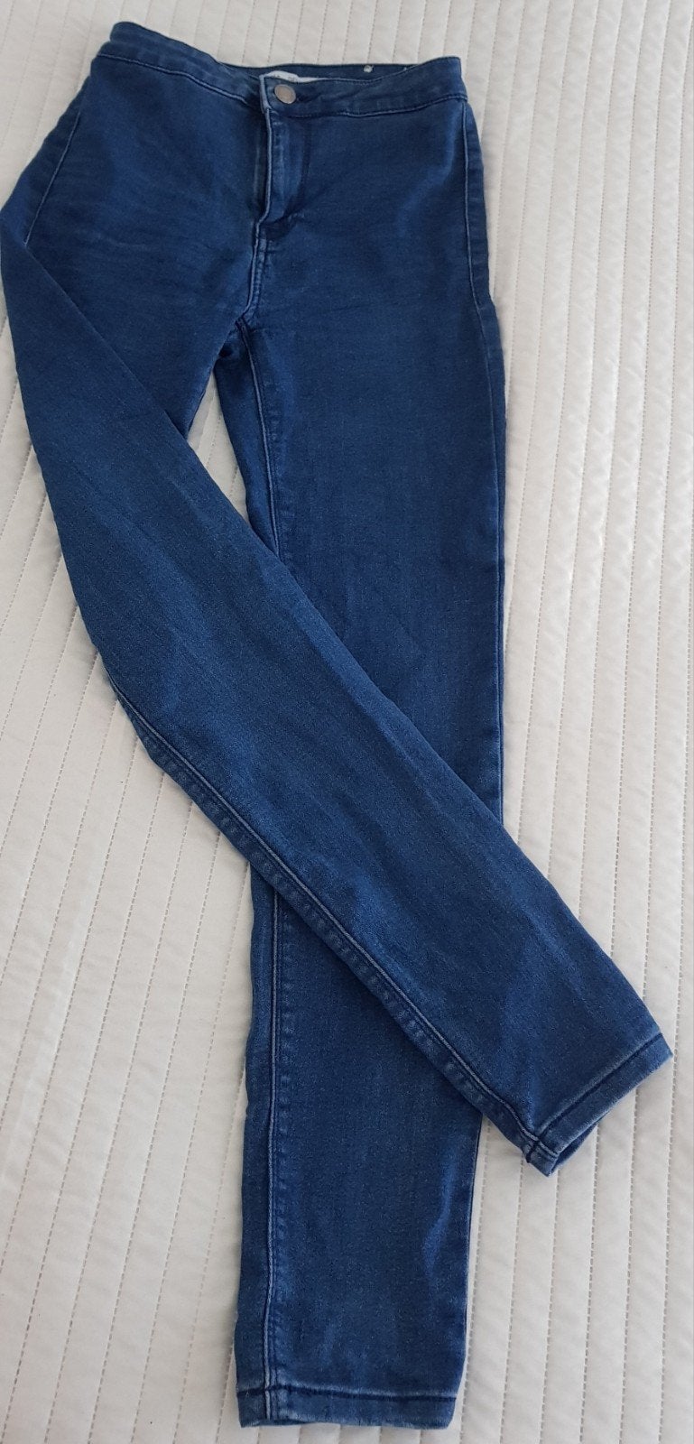 Bershka jegging blauw maat 34 skinny jeans spijkerbroek, Bershka, Zo goed als nieuw, W27 (confectie 34) of kleiner, Verzenden