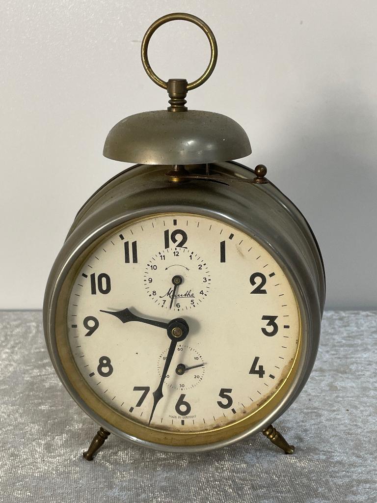 Oud Duitse Wekker Mauthe met bel, Ophalen of Verzenden