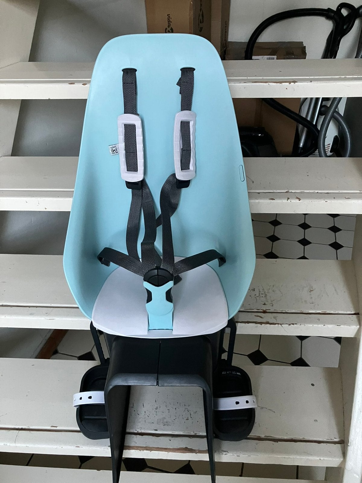 Urban Iki Ta-ke MIK-HD Achterzitje mint blauw fietstoeltje, Achterzitje, Voetsteuntjes, 9 t/m 18 kg, Ophalen of Verzenden