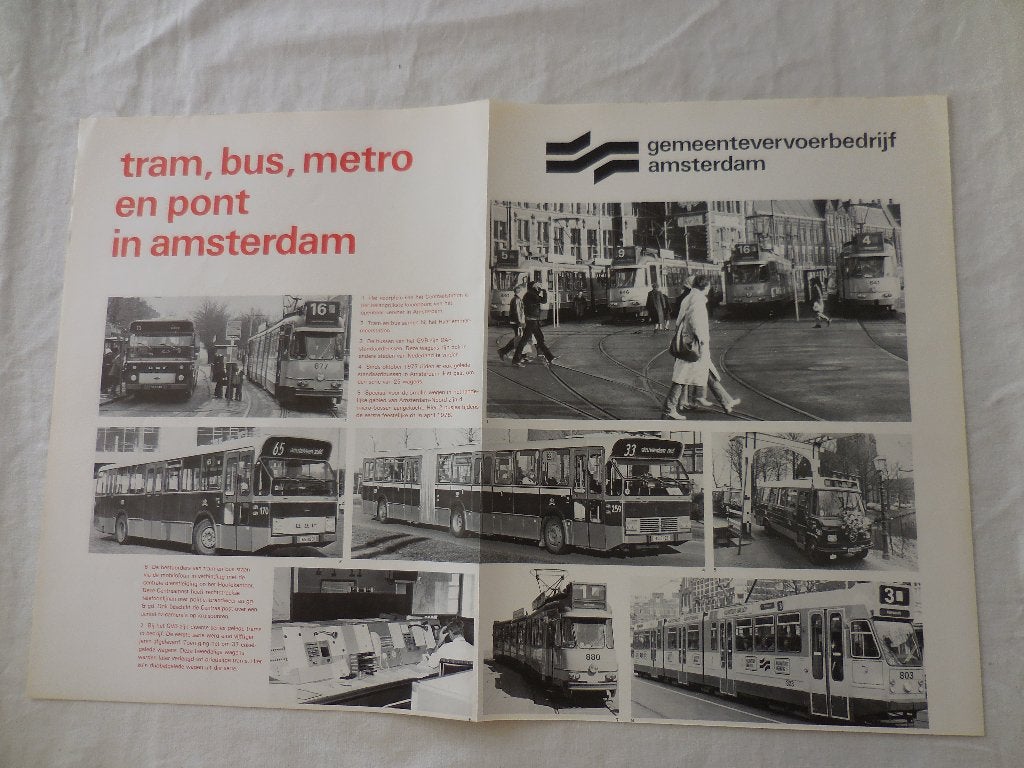 Reclame materiaal van het GVB te Amsterdam jaren '80, Ophalen, Gebruikt, Bus of Metro, Boek of Tijdschrift