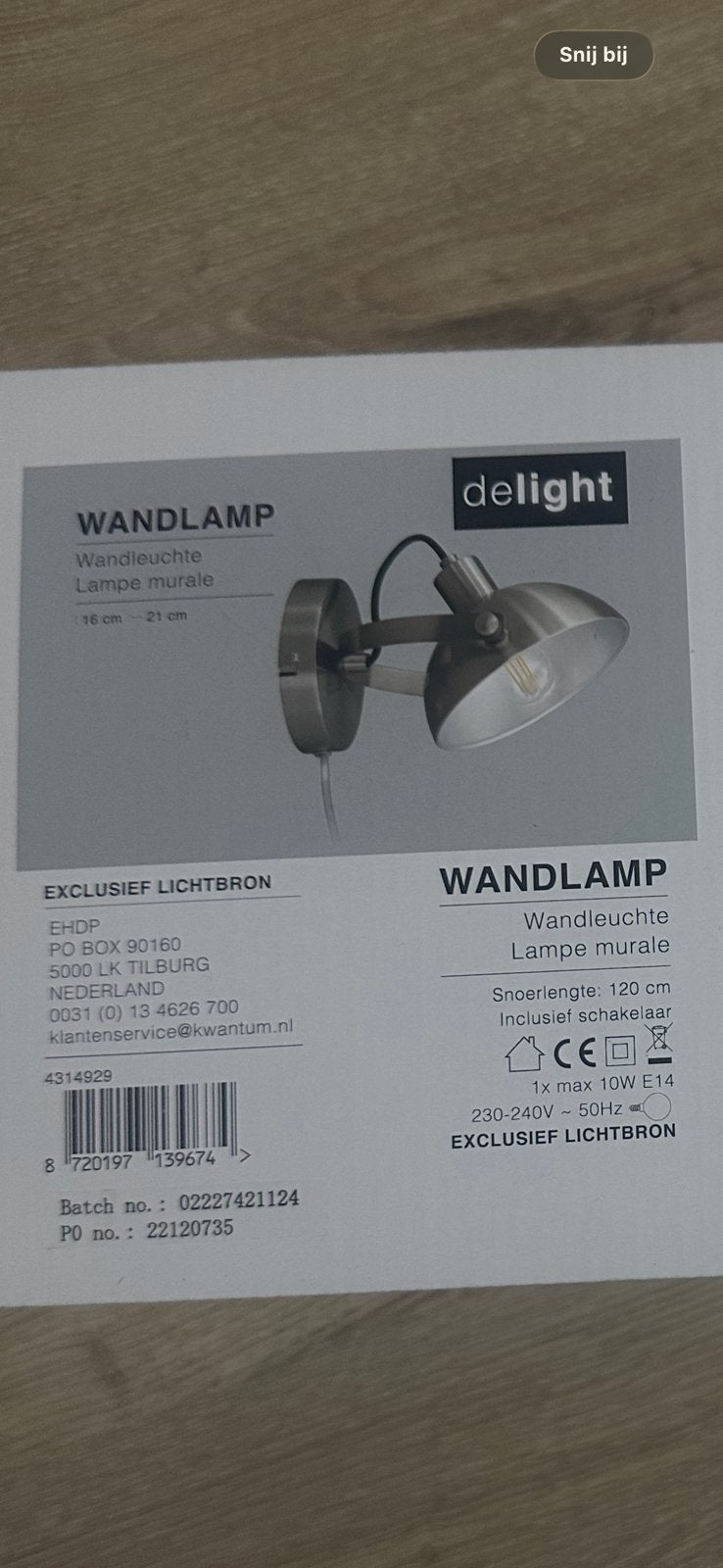 Wandlampen Delight 2x, Ophalen of Verzenden, Nieuw, Metaal