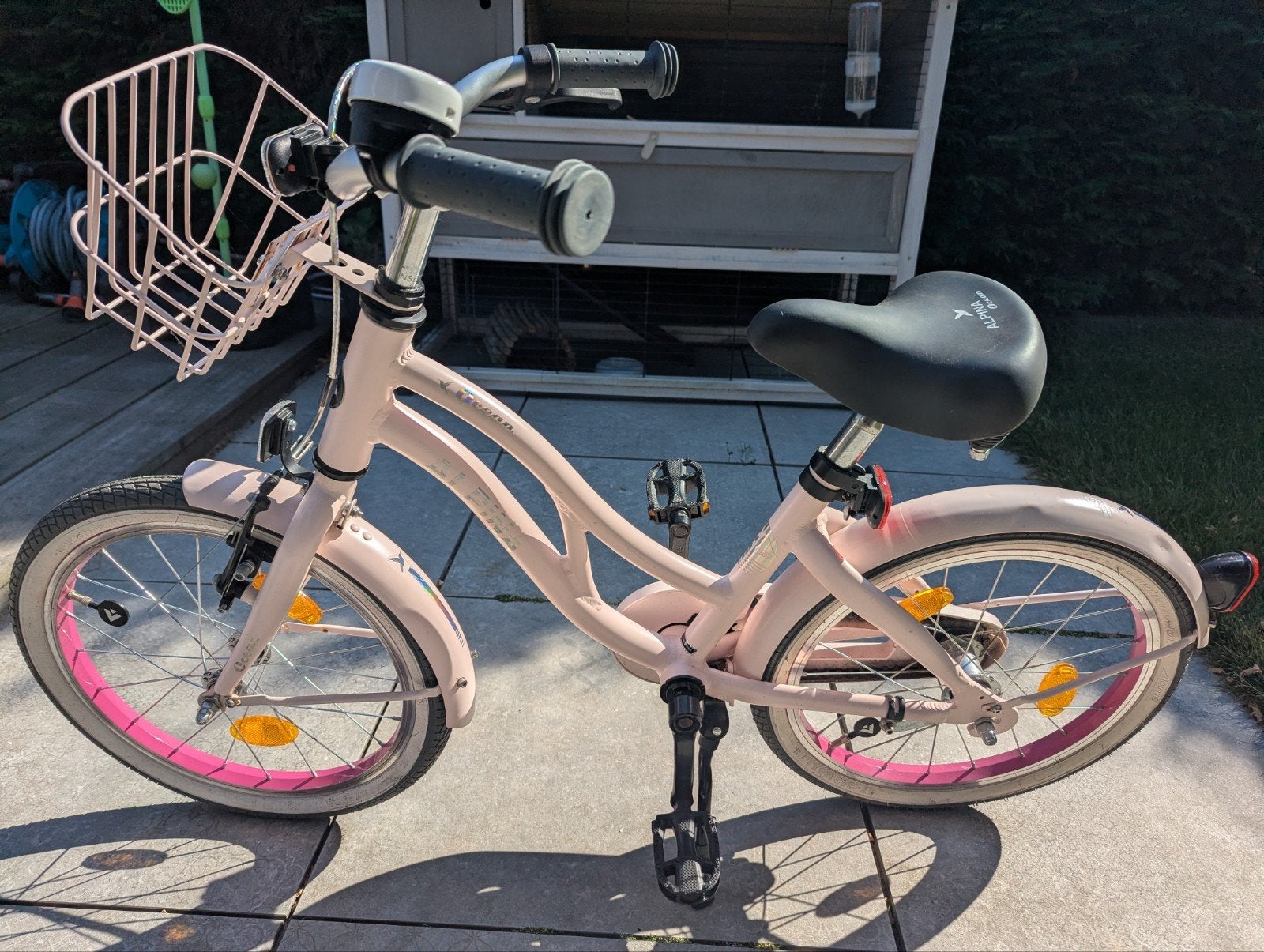 Alpina kinderfiets 16 inch - Roze met mandje, Ophalen