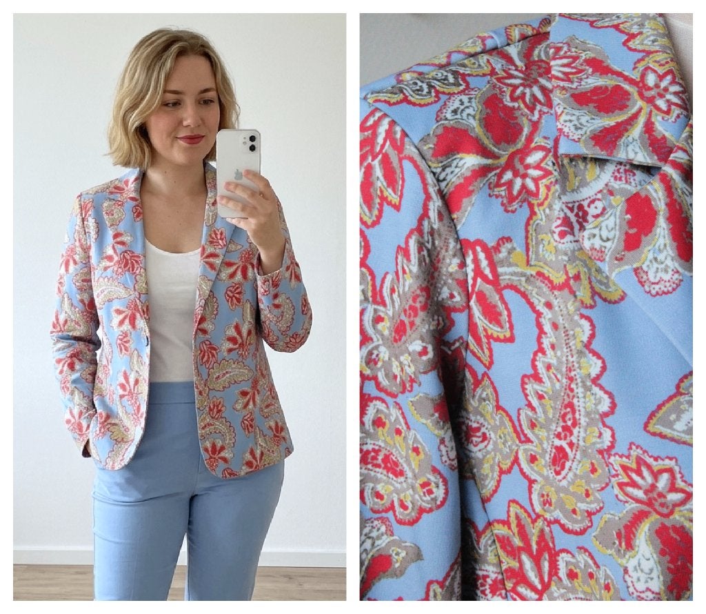 Miss Etam - mooie lichtblauwe blazer / maat L, Maat 42/44 (L), Zo goed als nieuw, Jasje, Miss Etam