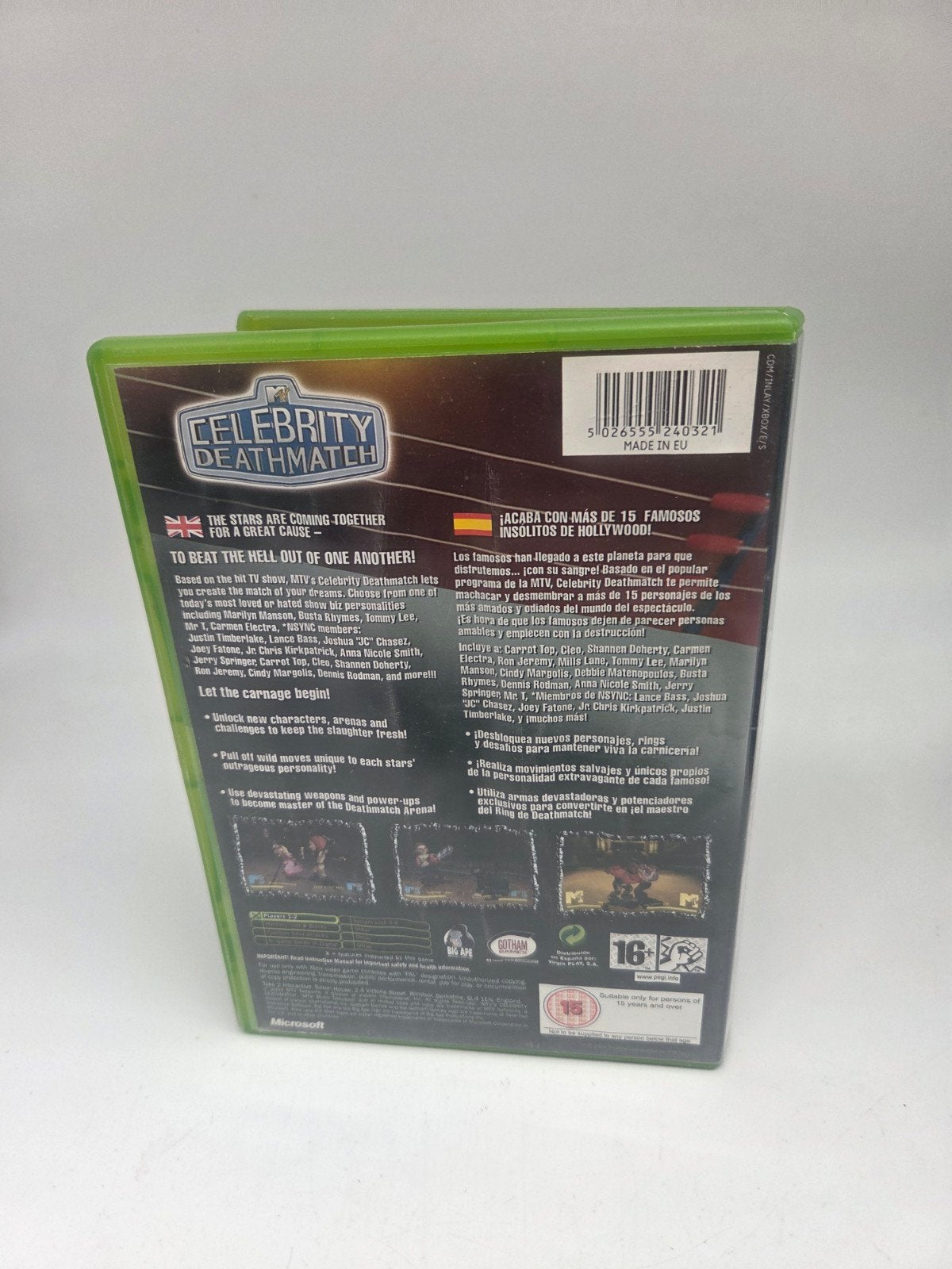 MTV Celebrity Deathmatch - Xbox (PAL), Spelcomputers en Games, Games | Xbox Original, Gebruikt, Vechten, 1 speler, Eén computer