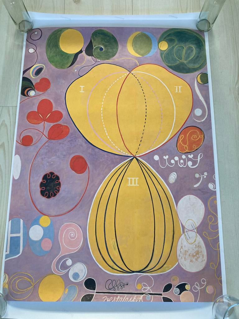 Art Kunst POSTER van Schilderij Hilma Af Klint (Cobra stijl), Ophalen of Verzenden, 50 tot 75 cm, Foto of Poster, 50 tot 75 cm