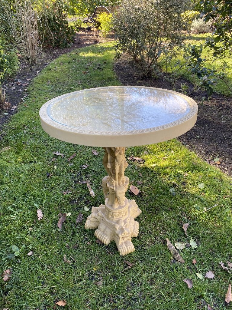 Vintage Chinoiserie Bijzettafel – Reliëf – Kunsthars, Ophalen