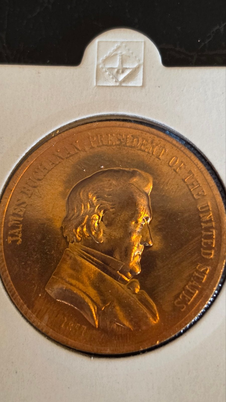 James Buchanan President Medaille - Brons, Ophalen of Verzenden