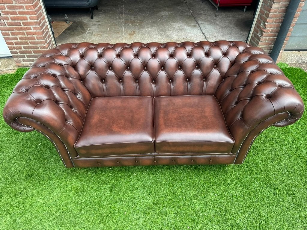 Chesterfield Herne-Bay originele bruin leren bank, Ophalen, Geen, Pahest@hotmail.nl, Design