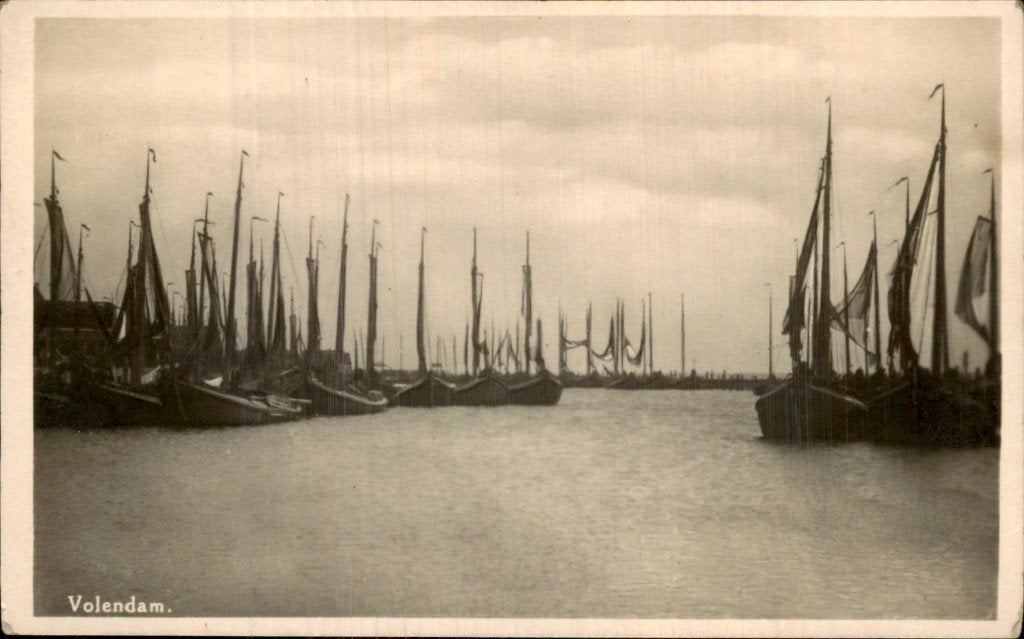 Volendam - Zeilschepen - Haven, Ophalen of Verzenden, 1920 tot 1940, Gelopen, Noord-Holland